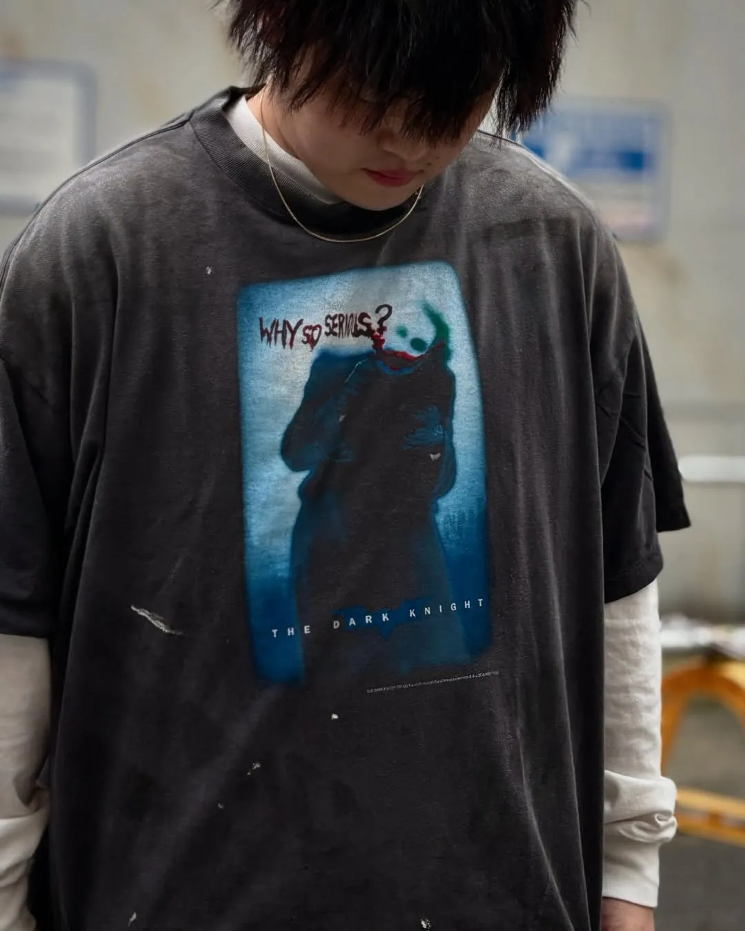⚠️This season's most important Batman-Joker IP collaboration SAINT Mxxxxxx x The Dark Knight BTM SS TEE/LIP/BLACK Dark Knight Batman collaboration Joker's Kiss/Joker Dagger retro distressed short-sleeves Washed black S-XL Assute ready-to-wear dyeing Ma Liu faded Re-washed to make old Genuine proofing Custom-made correct main mark Washed mark Differences see pictures and goods Top-notch printing technology God restores every detail of the original product